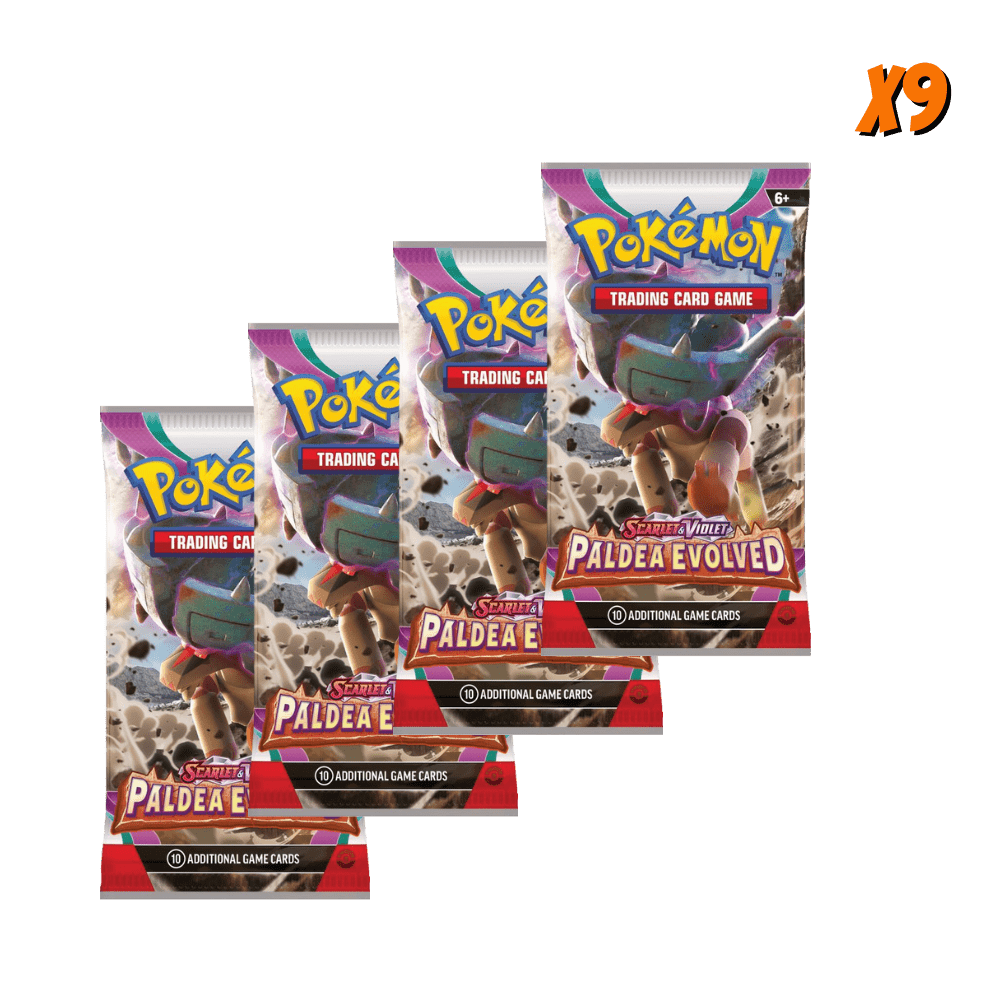Pokemon Paldea Evolved Booster Pack Bundle (9 Packs)
