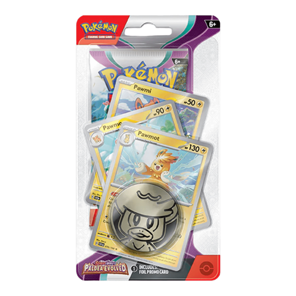 Pokemon Paldea Evolved Premium Checklane Blister (Pawmot/Arboliva)