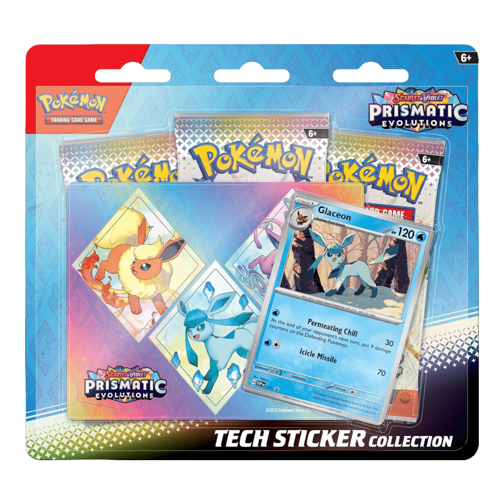 Pokemon Prismatic Evolutions Tech Sticker Collection (Leafeon, Glaceon & Sylveon)