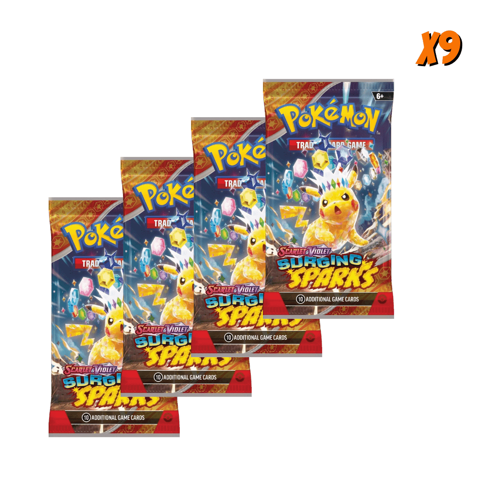 Pokemon Surging Sparks Booster Pack Bundle (9 Packs)
