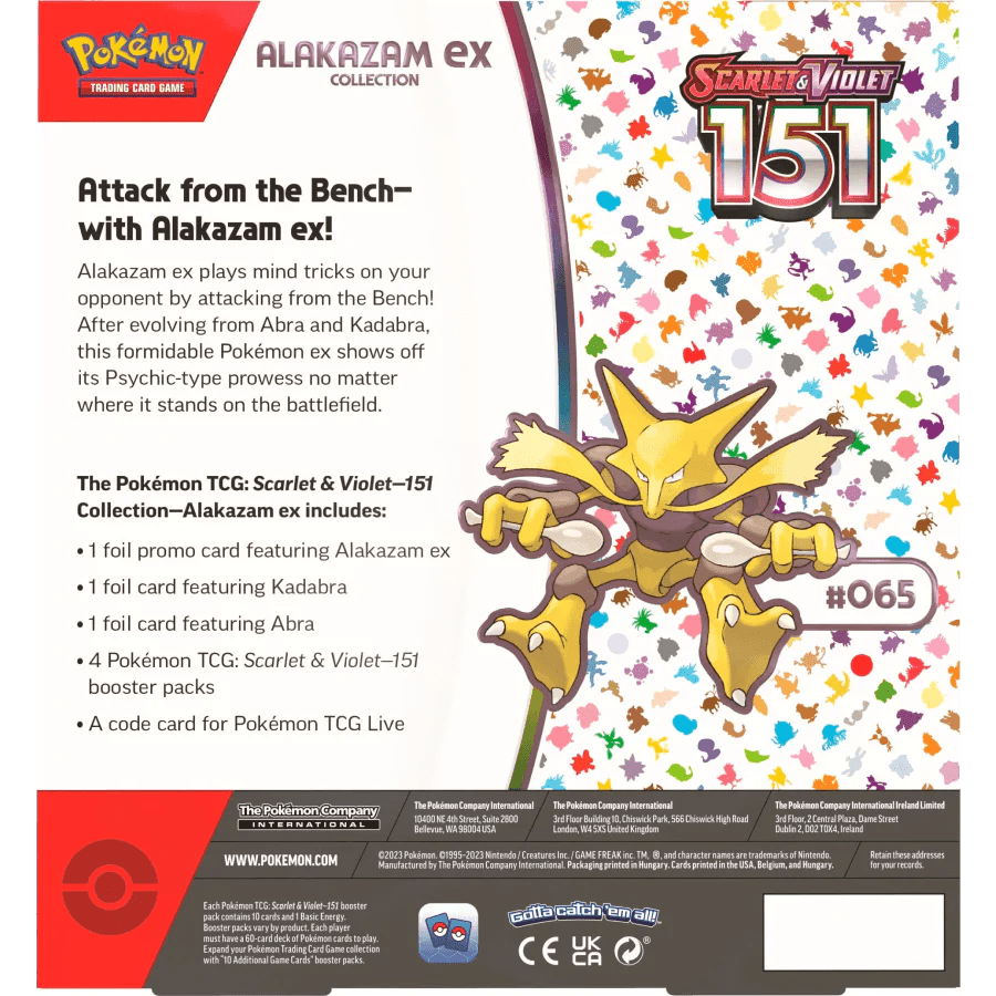 Pokemon TCG - Scarlet & Violet - 151 Alakazam ex Collection Box