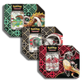 Pokemon Paldean Fates 5 Booster Tin (Charizard, Great Tusk, Iron Treads)