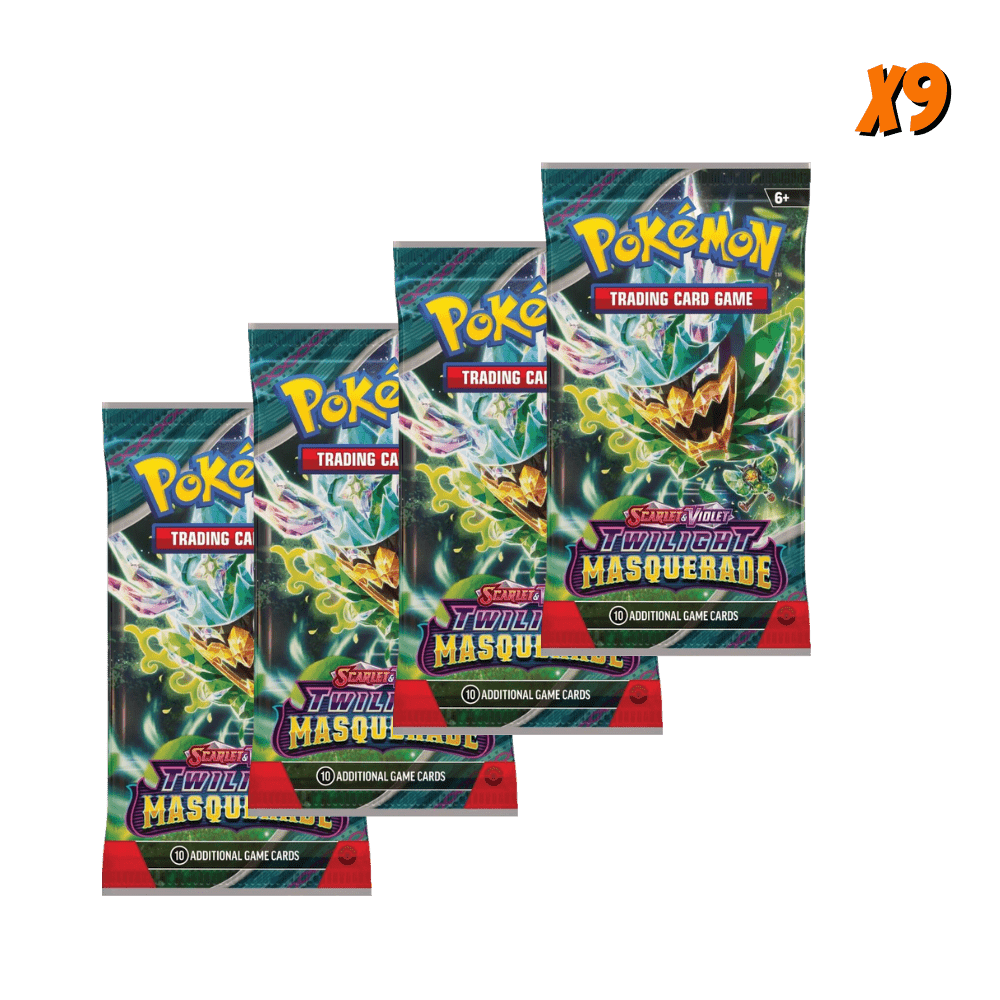 Pokemon Twilight Masquerade Booster Pack Bundle (9 Packs)